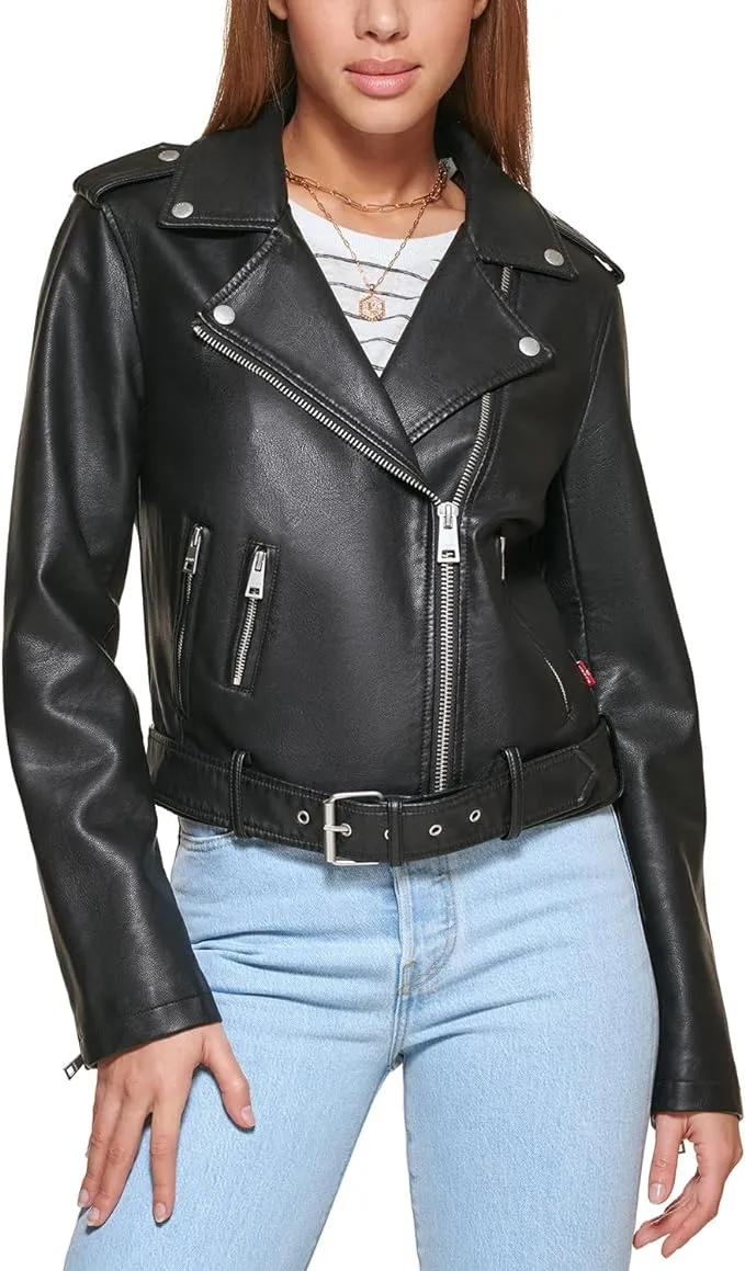 Levi's Women's Belted Faux Leather Moto Jacket