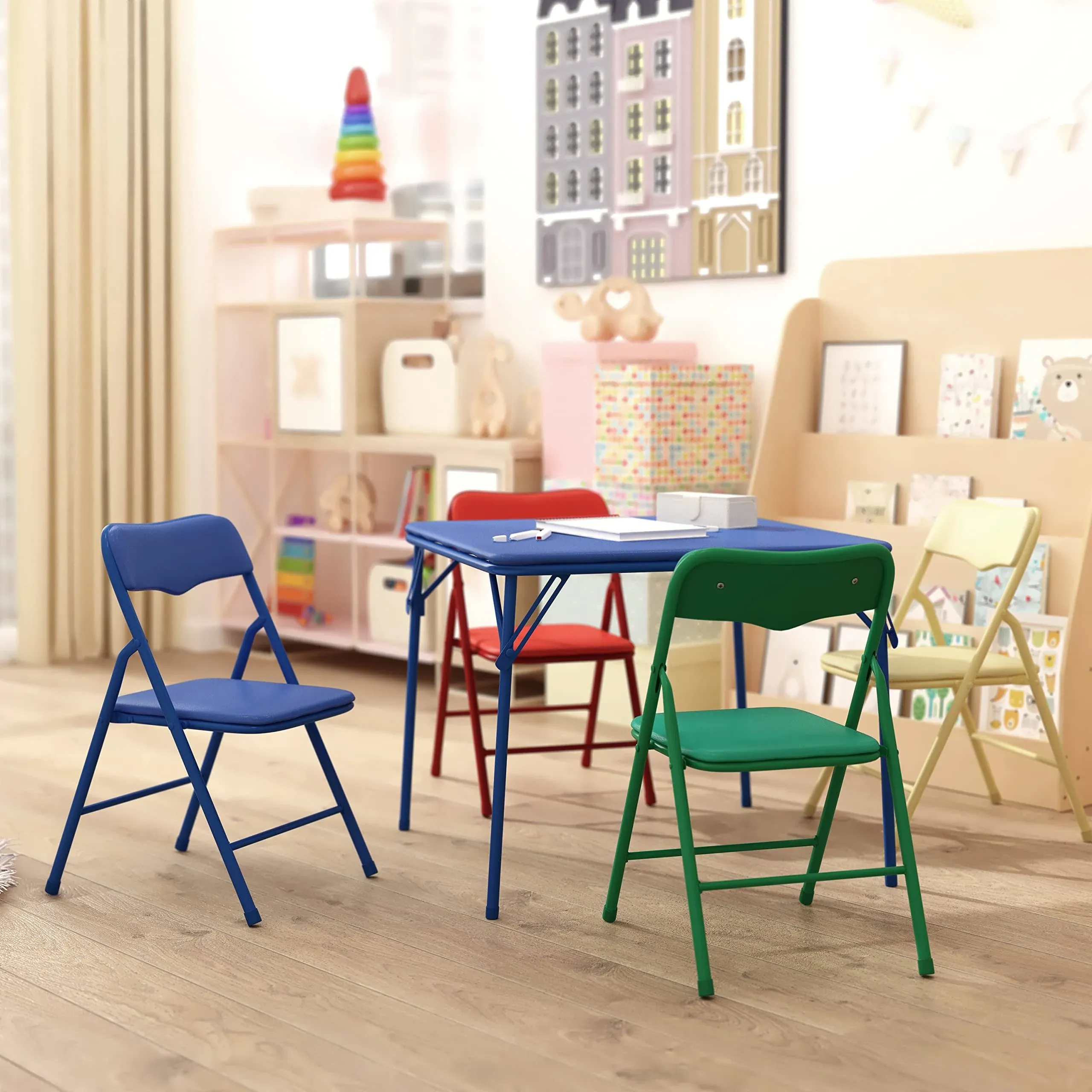 Flash Furniture Kids 5 Piece Folding Table and Chair Set JB-9-KID