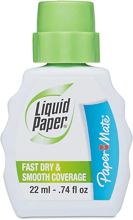 Paper Mate Liquid Paper Fast Dry Correction Fluid, 22 mL, 3 Count (5643115)