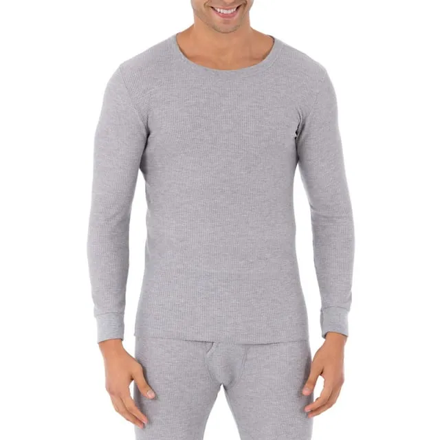 Fruit of The loom Men's Waffle Baselayer Crew Neck Thermal Top