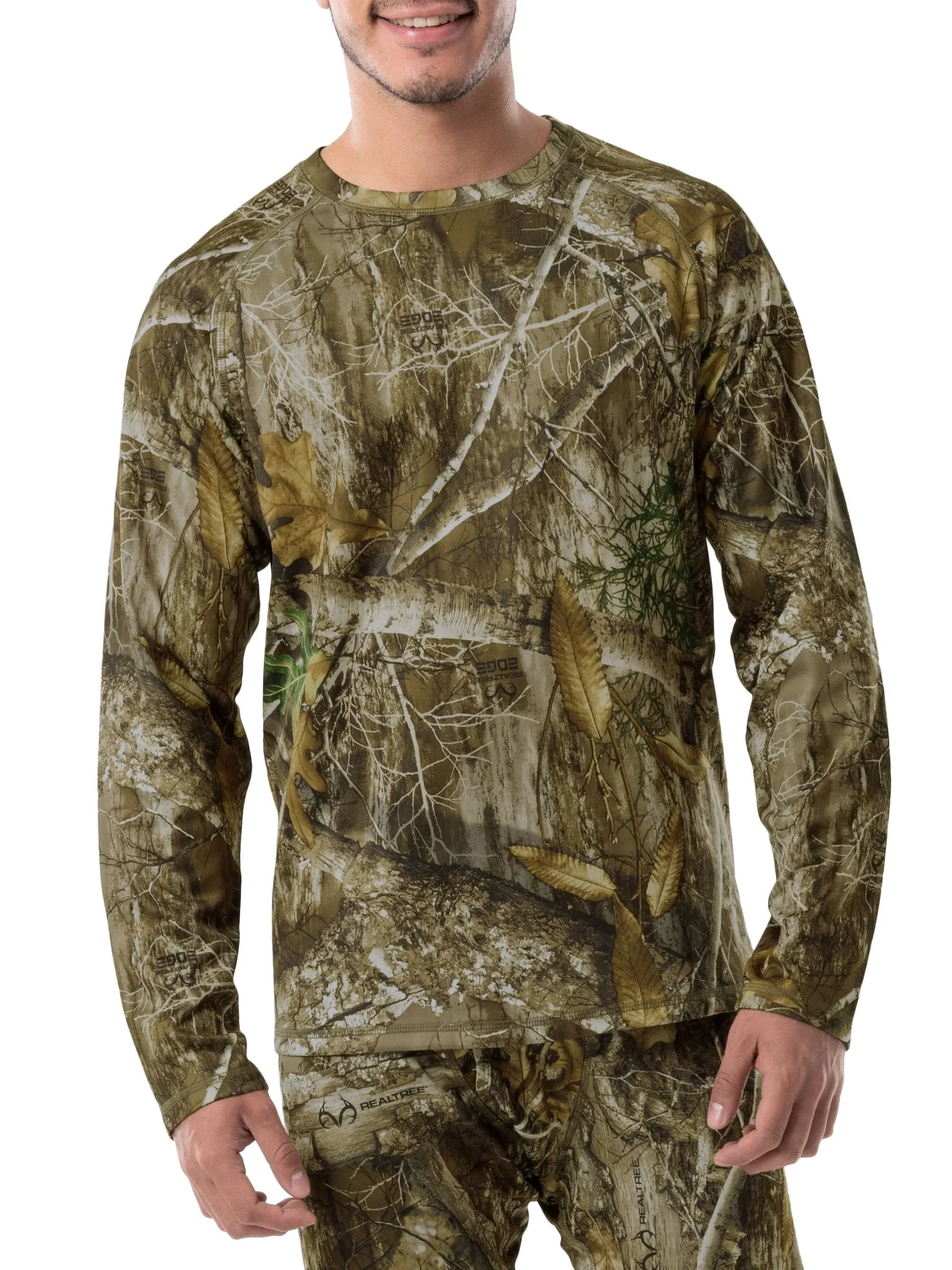 Realtree Men’s Heavyweight Fleece Thermal Camo Crew Top Size Large NEW