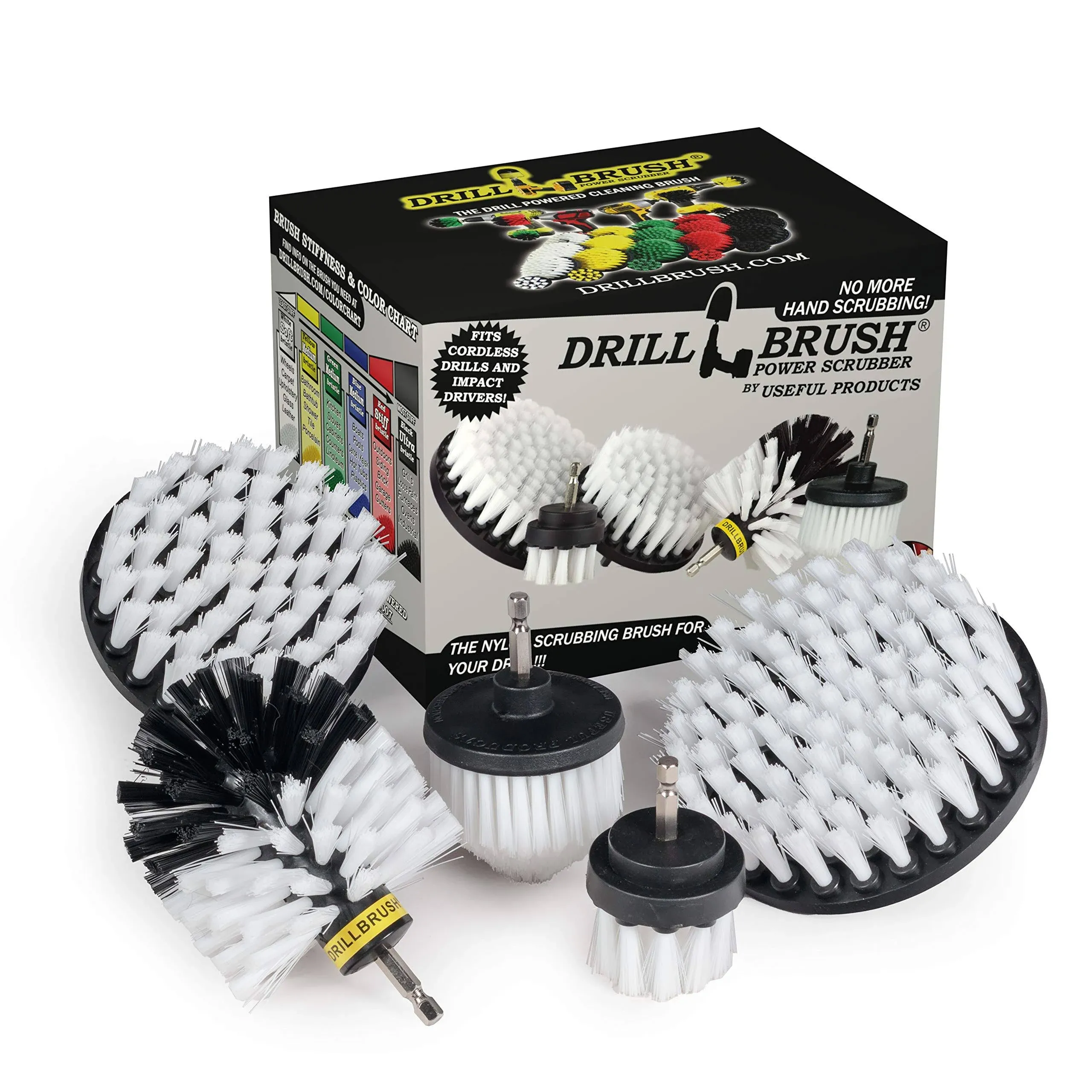 Drill Brush Power Scrubber by Useful Products - Car Detailing - Car Cleaning Kit - Carpet Cleaner - Glass Cleaner - Leather Cleaner - Window Cleaner