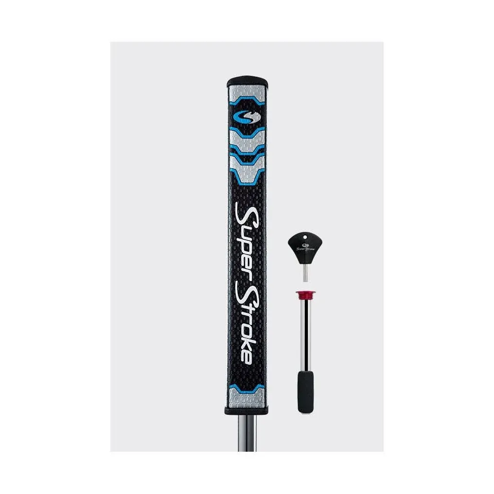 SuperStroke CounterCore™ Flatso™ Golf Putter Grip, Flatso 2.0, Black/Blue 