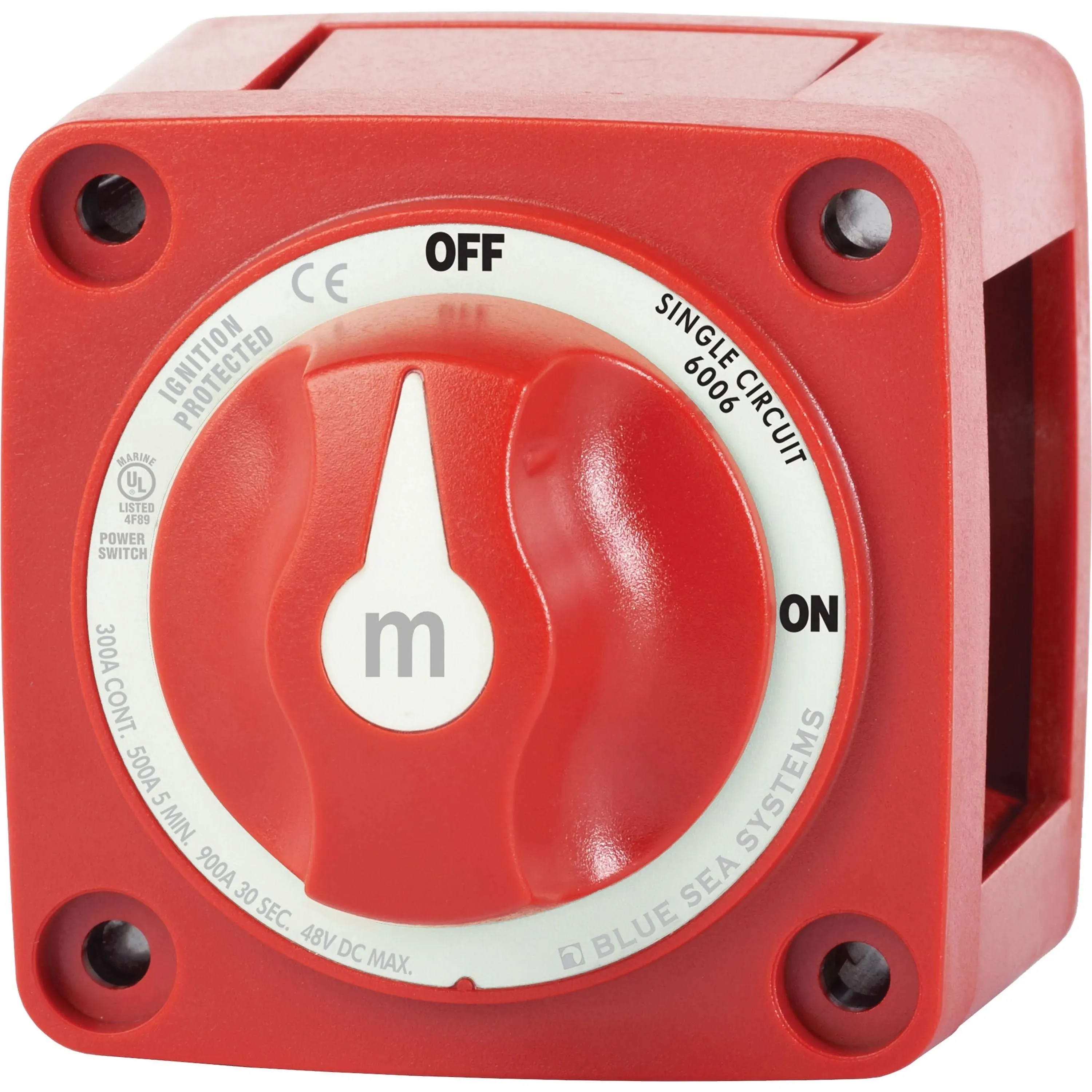 Blue Sea Systems M-Series Mini On-Off Battery Switch Red 6006