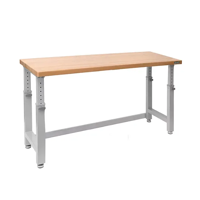 Seville Classics 72" Adjustable Height Heavy-Duty Wood Top Workbench