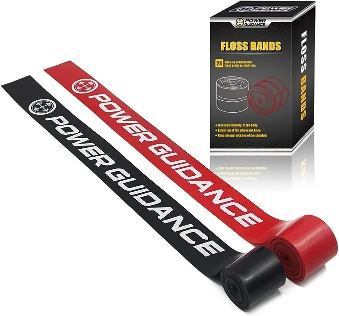 POWER GUIDANCE Muscle Floss Bands - Compression Bands - Mobility & Recovery Bands - for Improving Movement, Increasing Circulation & Reducing Soreness