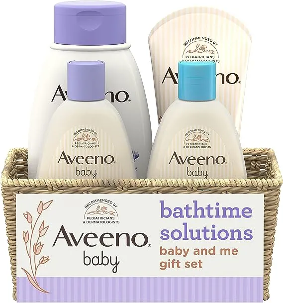 Aveeno Baby Daily Bathtime Solutions Baby & Me Gift Set, 4 items