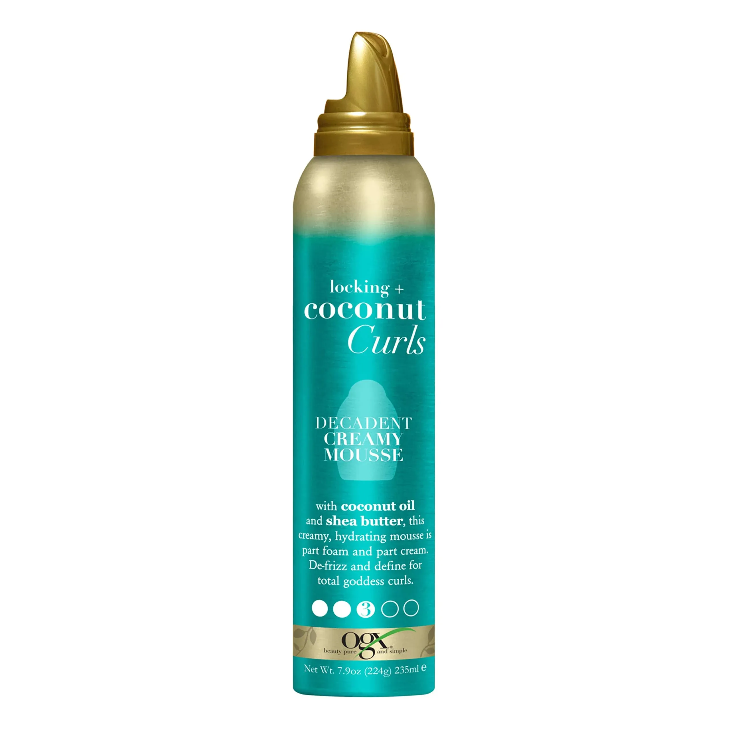 OGX Creamy Mousse, Decadent, Locking + Coconut Curls - 7.9 oz