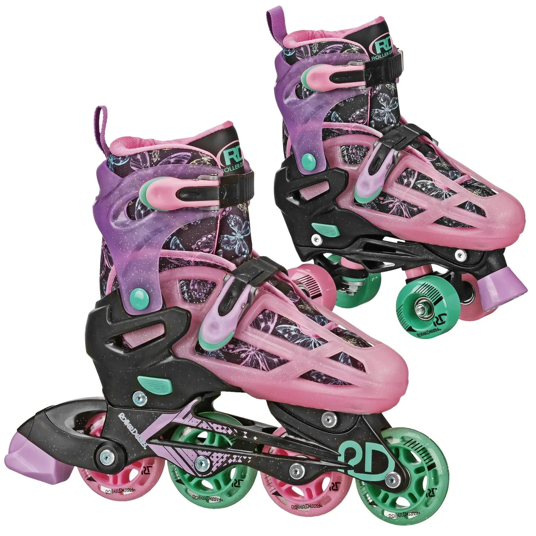 Roller Derby Kids' Adjustable Inline- Quad Combo Skates