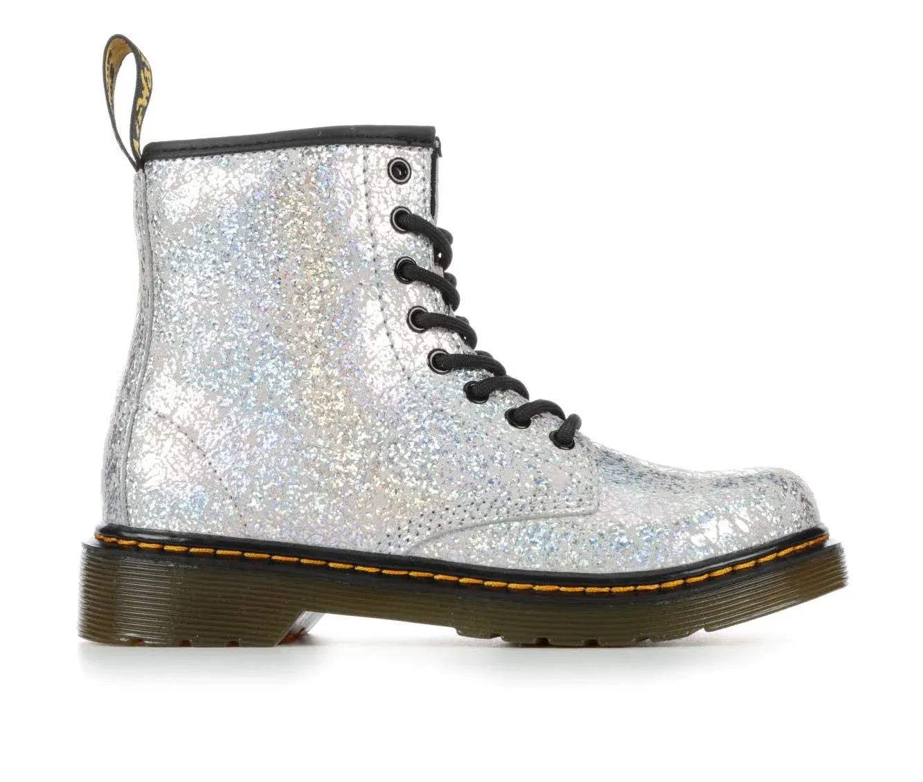 "Girls' Dr. Martens Little Kid & Big Kid 1460 Grey Disco Crinkle Boots"