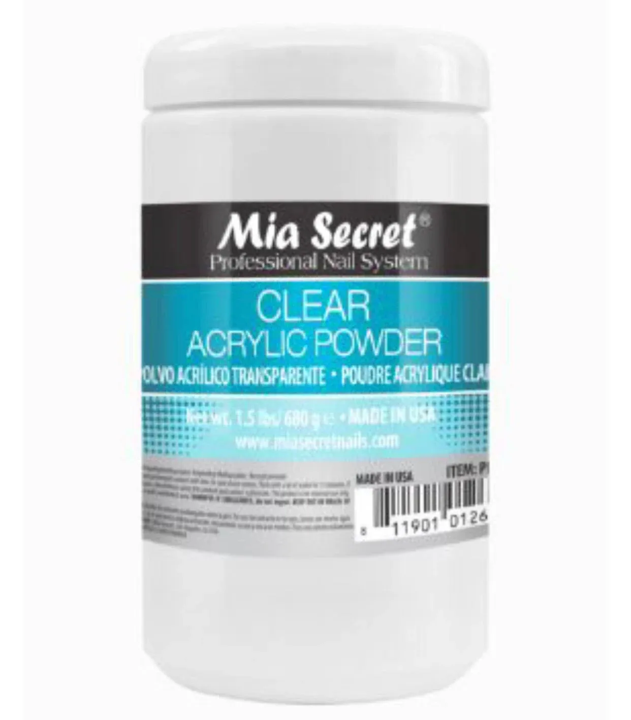 Mia Secret - Clear Acrylic Powder 4 oz