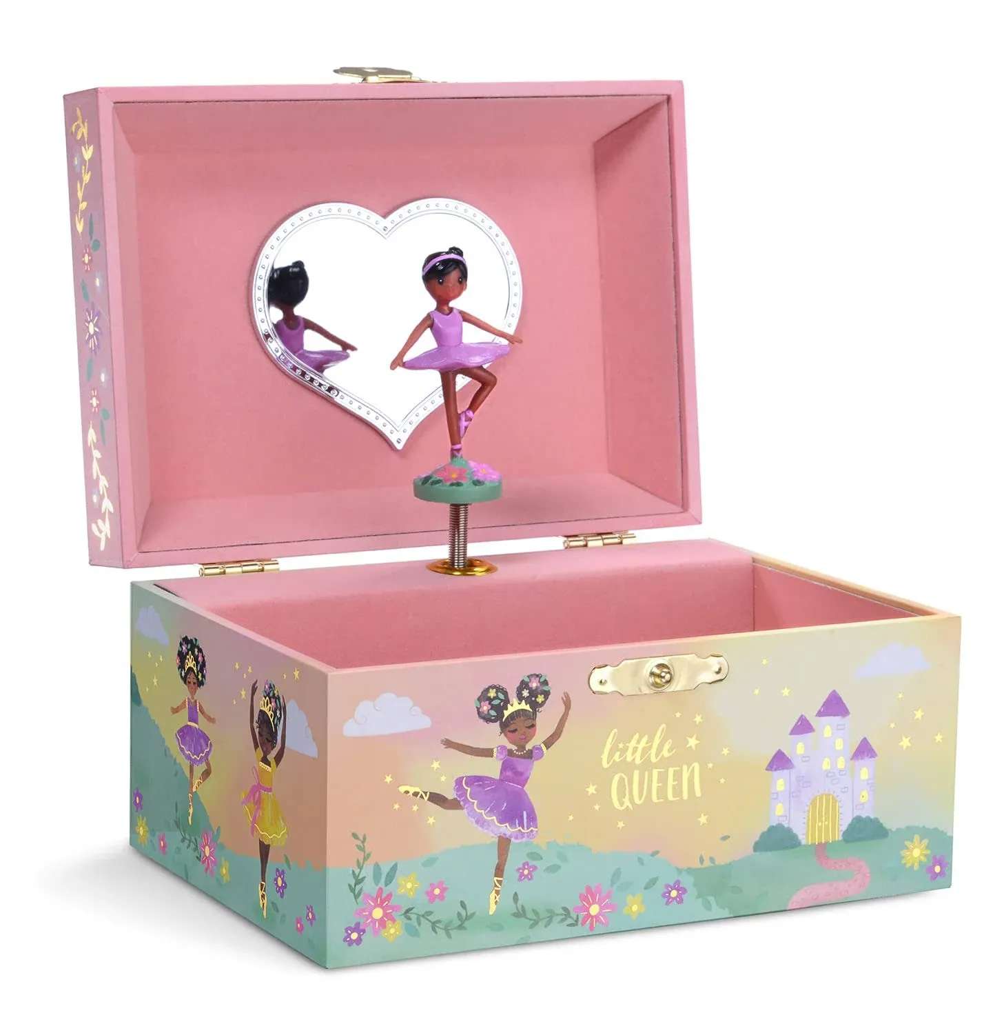 Jewelkeeper Girls Musical Jewelry Storage Box with Black Ballerina, Little Queen