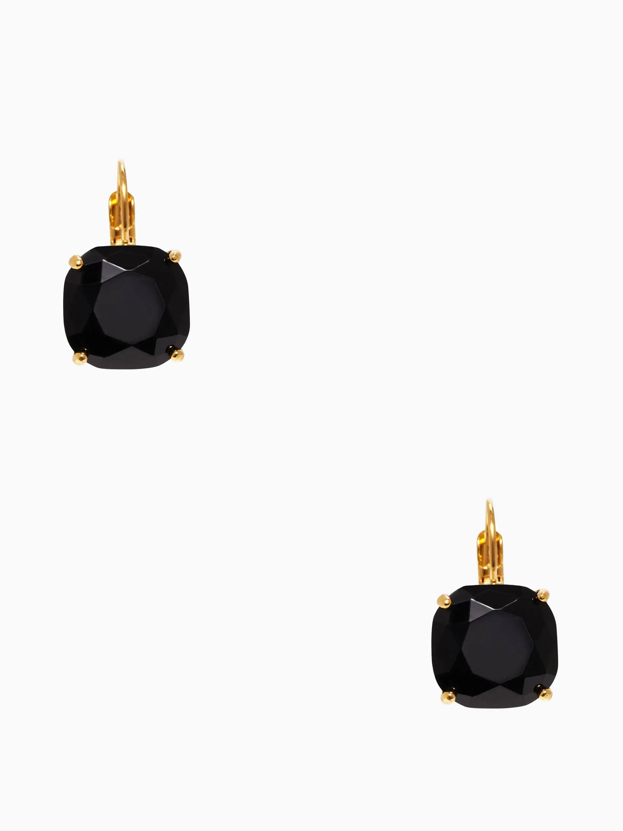 KATE SPADE • Jet Black Crystal Squared Away Leverback Earrings