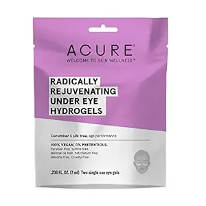 ACURE Radically Rejuvenating Under Eye Hydrogel Mask | 100% Vegan | Provides Anti-Aging Support | Cucumber & Silk Tree - Hydrates & Rejuvenates | 12 Count