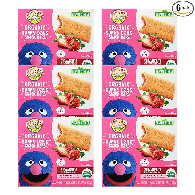 Earth's Best Organic Sesame Street Strawberry Sunny Days Snack Bars