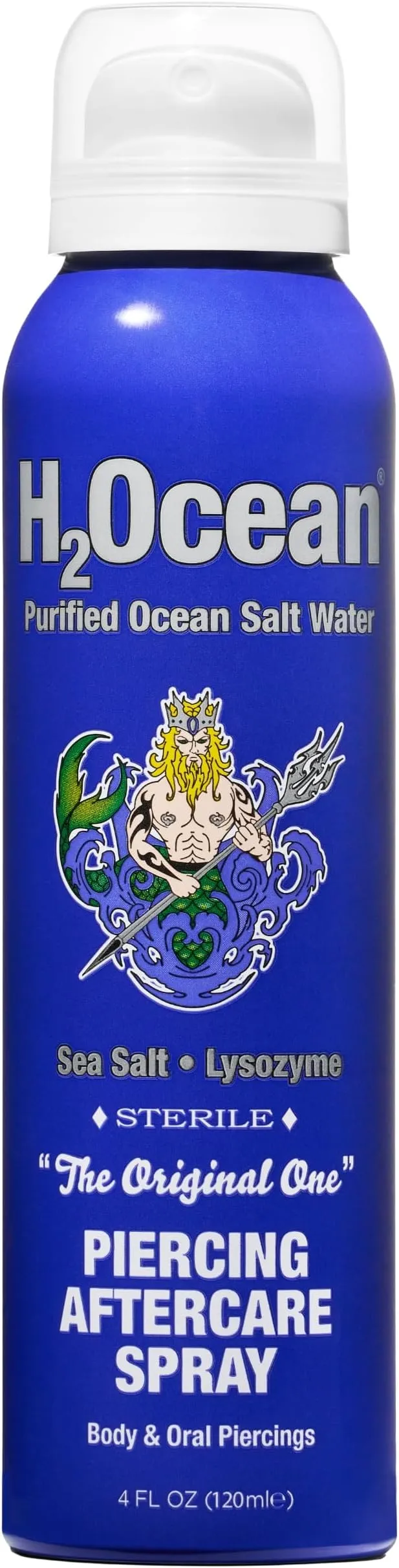 H2Ocean Patented Piercing Aftercare Spray Sea Salt Saline 4oz