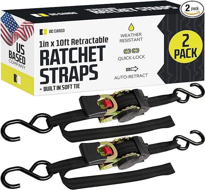 DC Cargo Auto-Retract Ratchet Straps