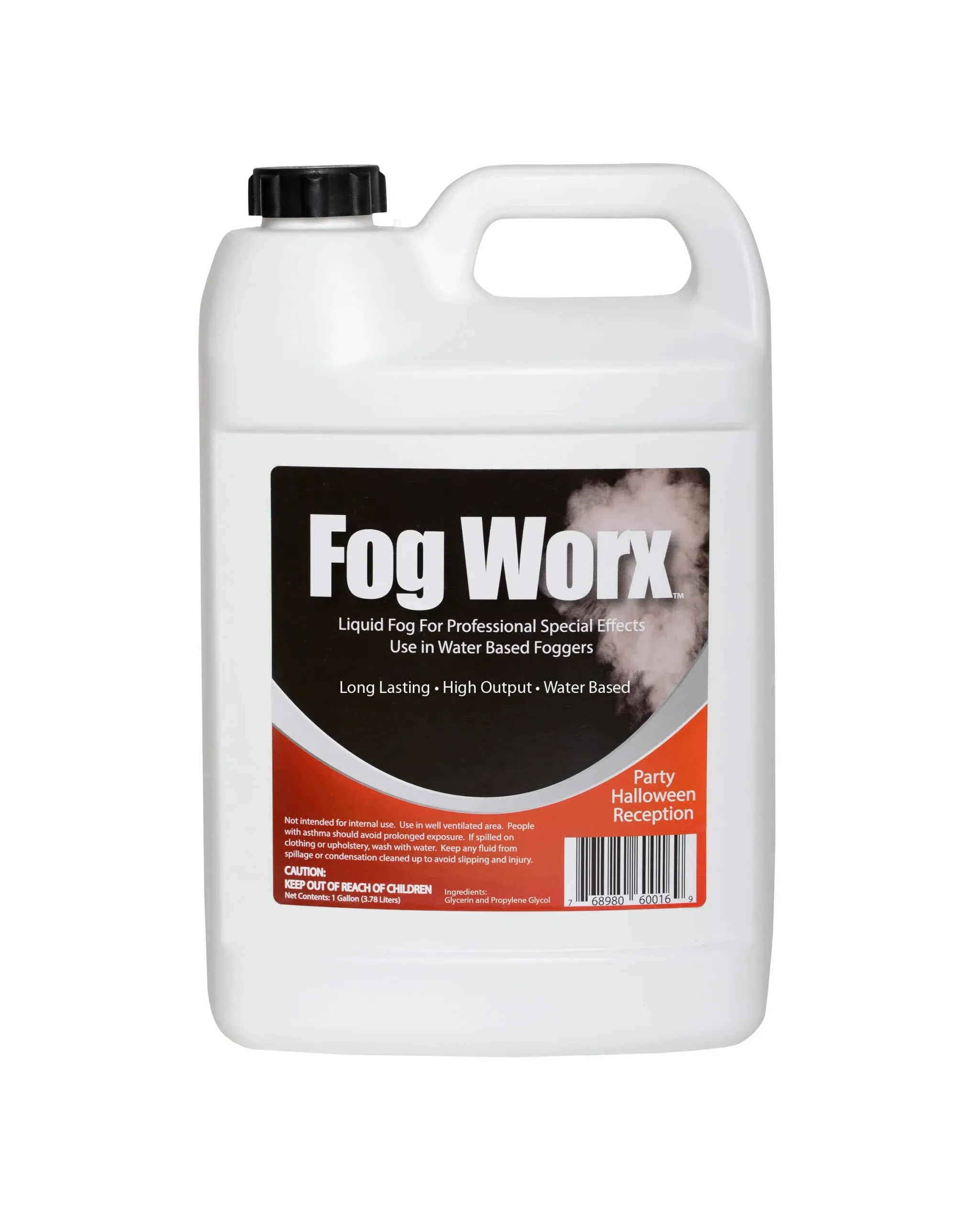 FogWorx Fog Juice - 1 Gallon of Organic Fog Fluid (128 oz) - Medium Density, High Output, Long Lasting Fog Machine Fluid for 400 Watt to 1500 Watt Machines