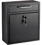 AdirOffice Medium Ultimate Black Wall Mounted Mail Box