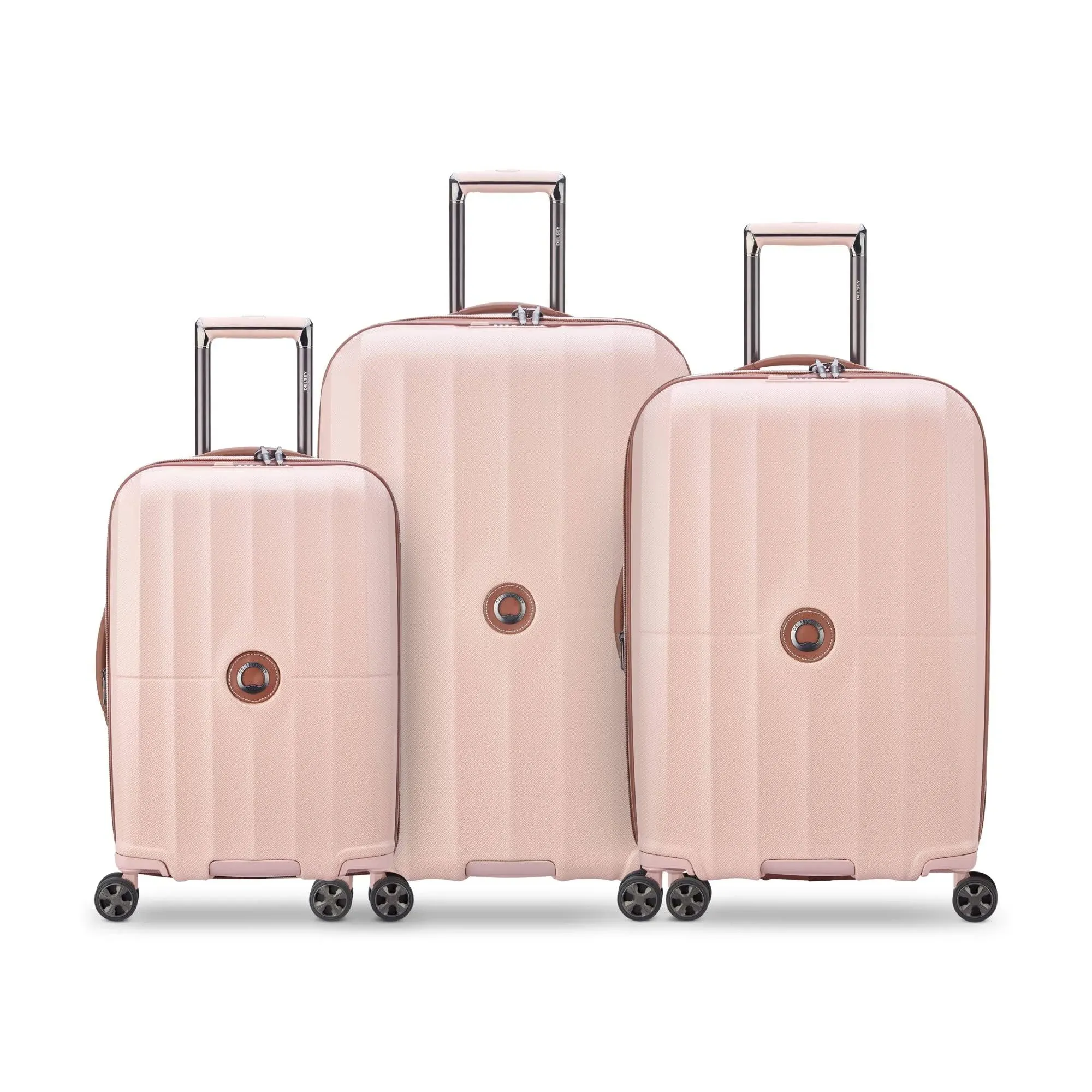 DELSEY PARIS St. Tropez Hardside Expandable Luggage with Spinner Wheels, Pink, 3 Piece Set (21/24/28)