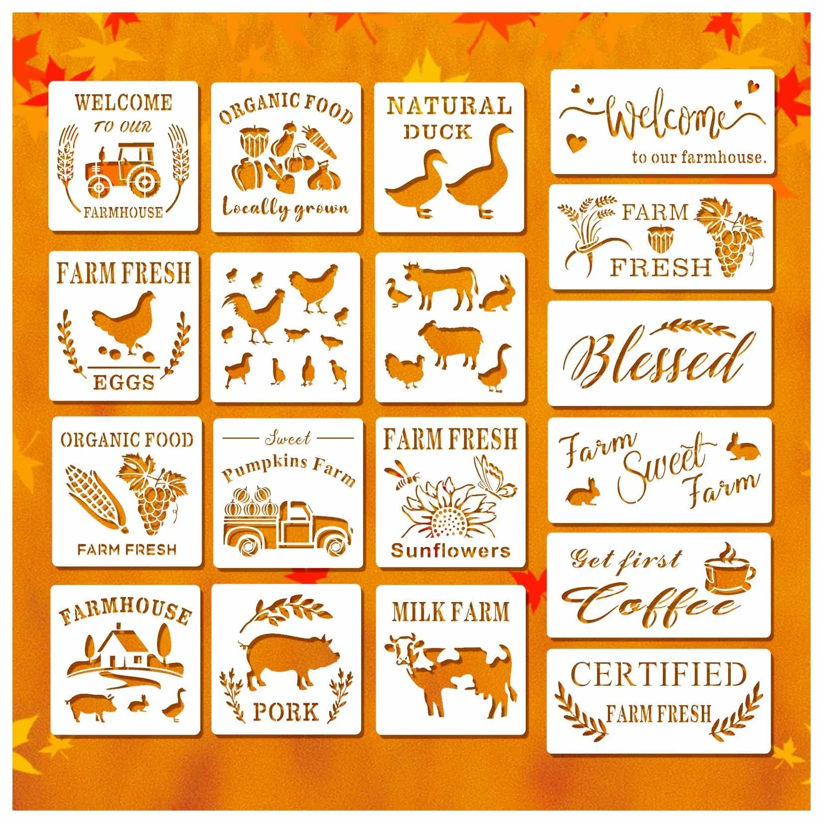 Farmhouse Stencils Reusable Farm Painting Stencils Farm Theme Drawing Art Tem...