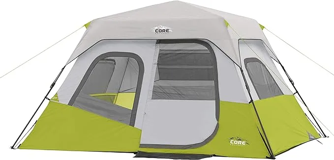 Core 6 Person Instant Cabin Tent, Green Gray