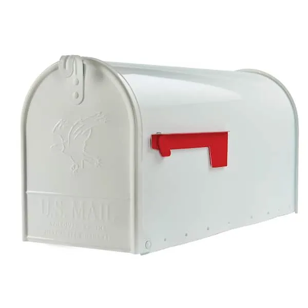 Elite Large, Steel, Post Mount Mailbox, Black, Model #t2s00bam