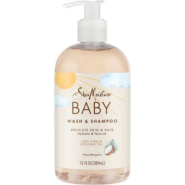 Shea Moisture 100% Virgin Coconut Oil Baby Wash & Shampoo, 13 Oz