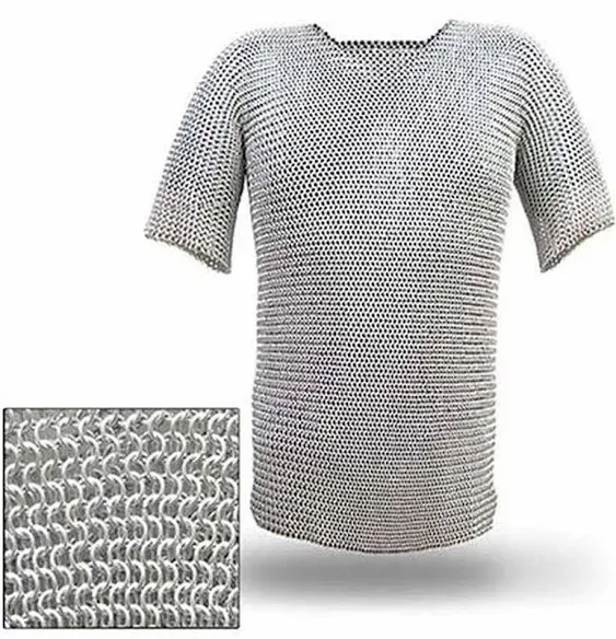 Medieval Chain Mail Shirt and Coif Armor Set and Shirt