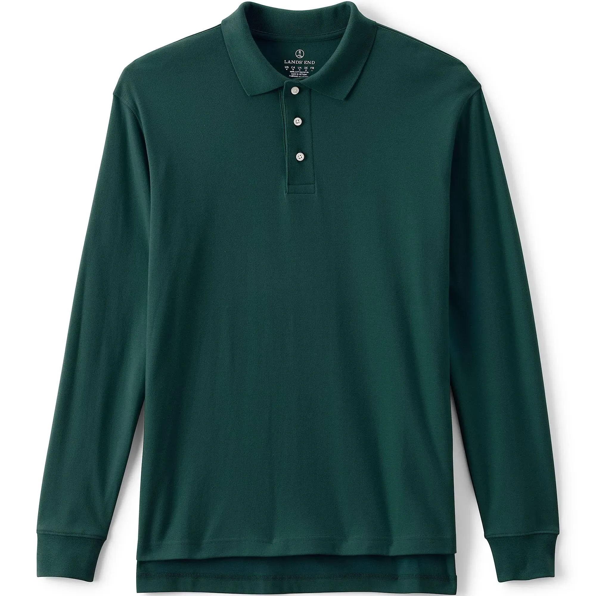 Lands' End Kids Long Sleeve Interlock Polo Shirt