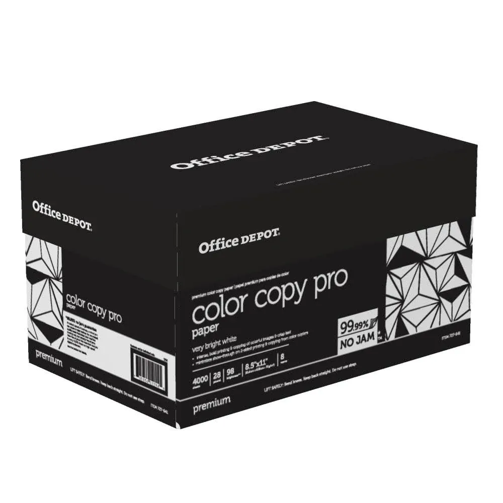 Color Copy Paper, White, Letter (8.5" x 11"), 4000 Sheets Per Case, 28 Lb, 98 Brightness, Case Of 8 Reams