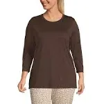 Lands' End Women's Plus Size 3/4 Sleeve Cotton Supima Tunic