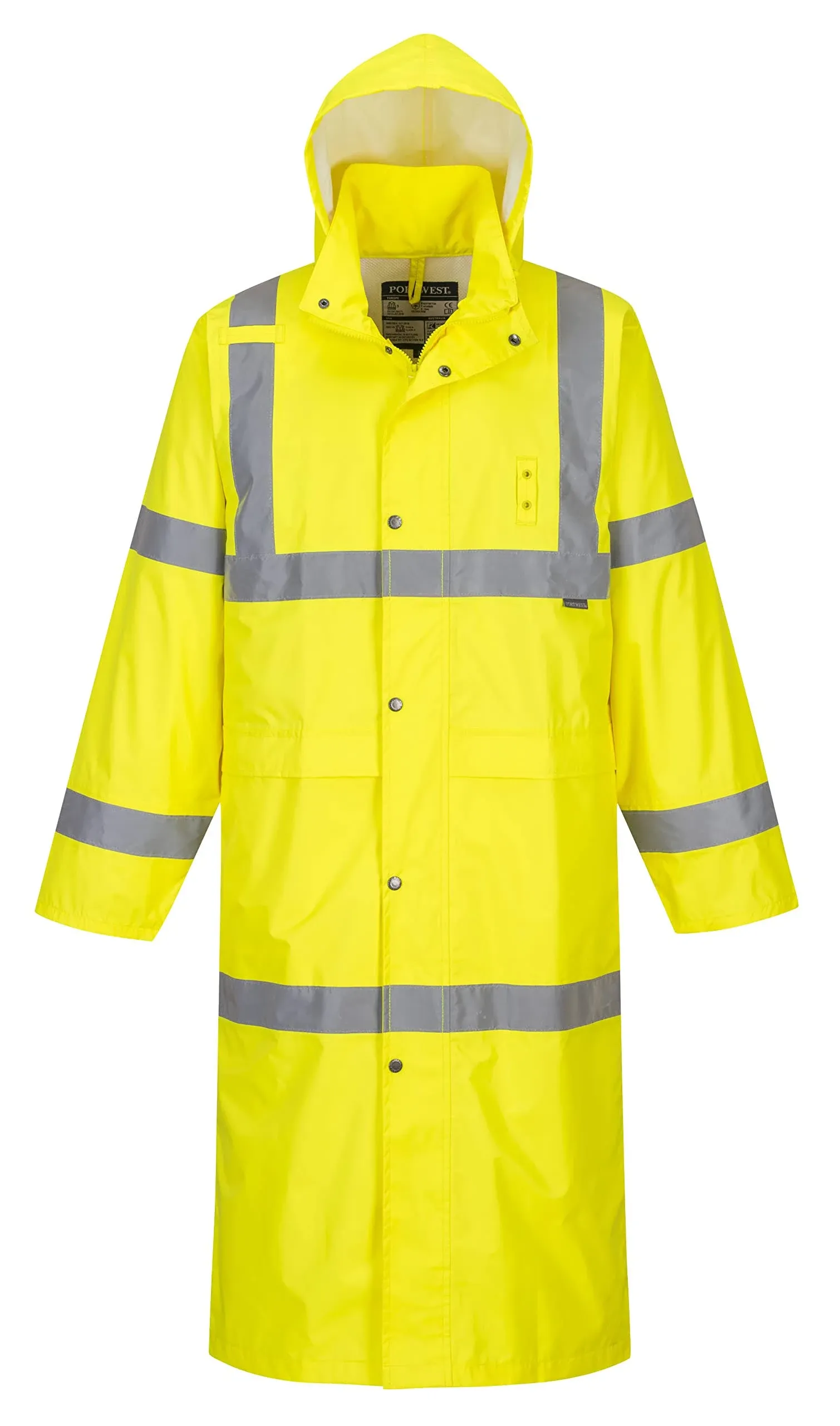 Portwest UH445 Hi-Vis Classic Raincoat Yellow