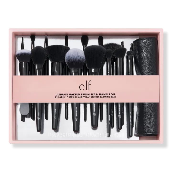 e.l.f. Cosmetics Ultimate Makeup Brush Set & Travel Roll