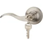 HENYIN Wave Lever Keyed Entry Door Lock/ Door Knob Hardware Wave Handle and Closet Lockset (805SN-L)