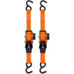 10’ Retractable Ratchet Straps, 2 Pack – 3,000lb Break Strength, 1,000lb Load