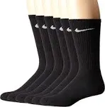 Nike Men's 6 Pack Large Crew Socks (Black)