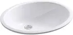 Kohler Caxton White Undermount Oval Bathroom Sink with Overflow