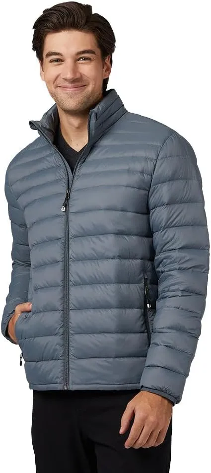 32 Degrees Men's Ultra-Light Down Packable Jacket | Layering | Zippered Pockets | Water Repellent