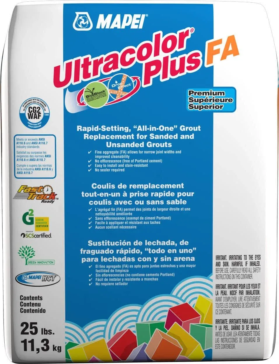 Mapei Ultracolor Plus Fa 25-lb White All-in-One Sanded Grout