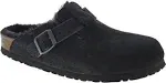 Birkenstock Boston Shearling - Suede (Unisex) Clog Shoes Black/Black Suede : EU 36 (US Women's 5-5.5) Regular