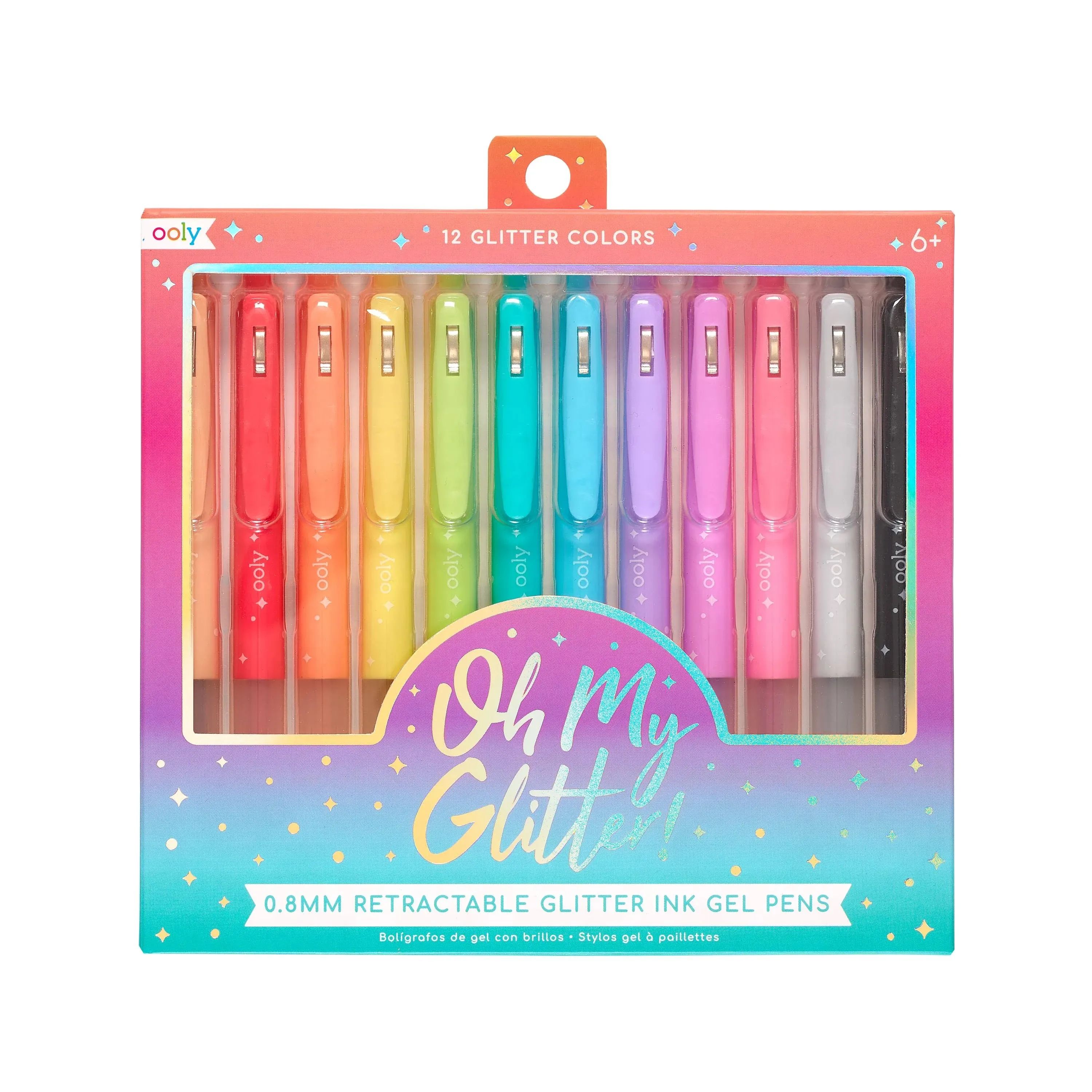 Ooly Oh My Glitter! Retractable Glitter Gel Pens (Set of 12)