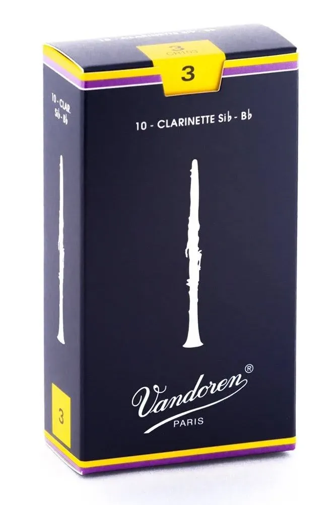 Vandoren Bb Clarinet Reeds 3 Traditional (10 Box)