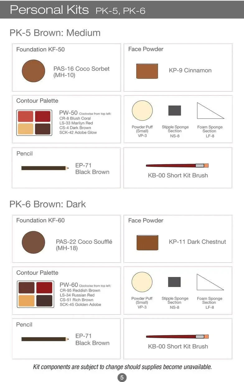 Ben Nye Student Theatrical Makeup Kit, Dark Brown