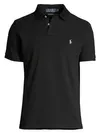 Custom Slim-fit Cotton Mesh Polo In Polo Black