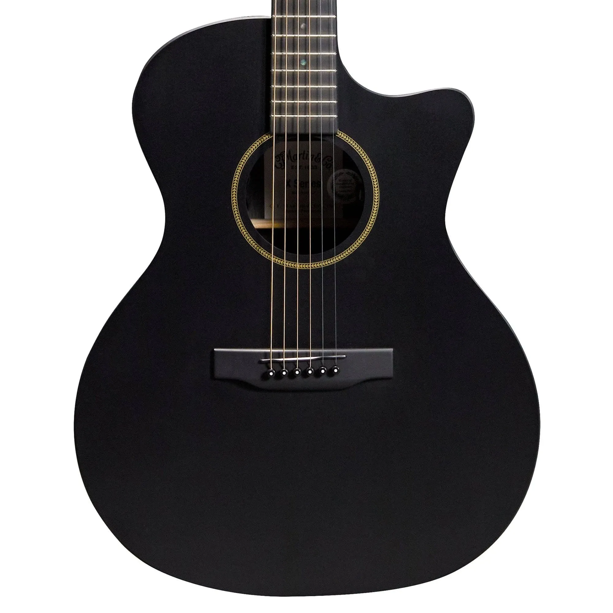 Martin GPC-X1E Black X Series Grand Performance Acoustic-Elect<wbr/>ric Guitar, Black