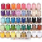 New brothreads 40 Colors 100% Polyester Machine Embroidery Thread 550yd with Thread Nets - Compatible for Home-Based Embroidery Sewing Machine