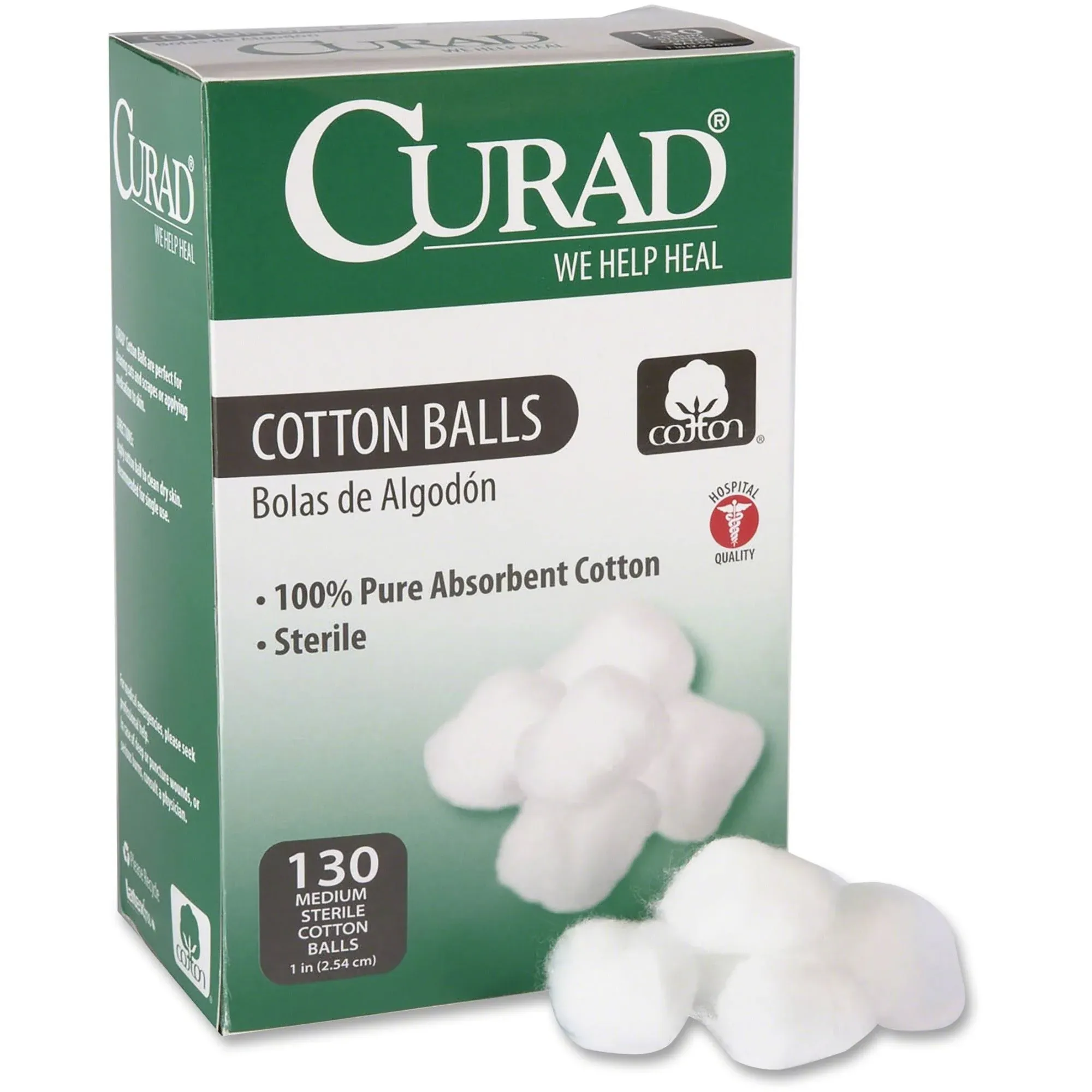 Curad Sterile Cotton Balls - 1" 130/Box