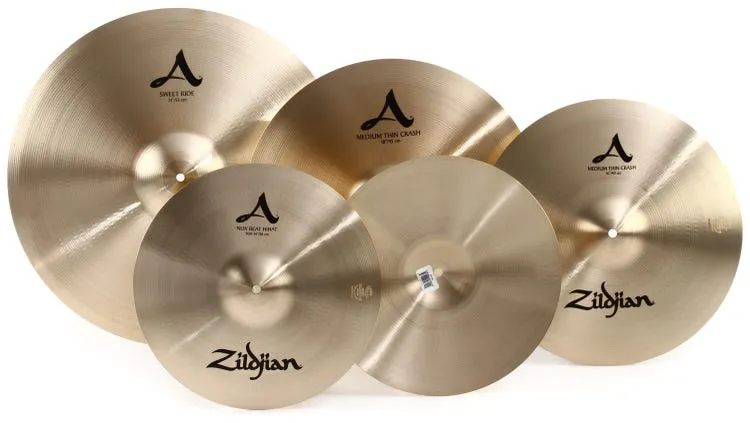 Zildjian A Sweet Ride Cymbal Set with Free 18-inch Medium Thin Crash - 14/16/21 inches