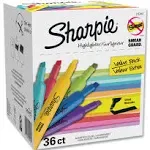 Sharpie Tank Highlighters, Assorted, Chisel Tip, 36 Count